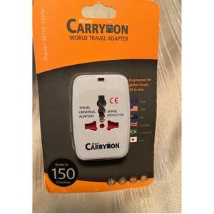 NEW~Miami Carry On~Universal Travel Adapter ~Works In 170 Countries~2 USB~White
